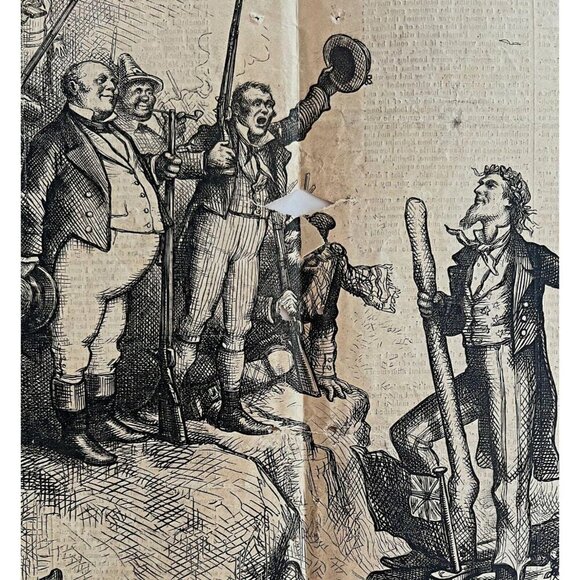 Thomas Nast Harper's Centerfold 1875 Victorian Woodcut Engraving LGBinTN2 - Picture 4 of 4